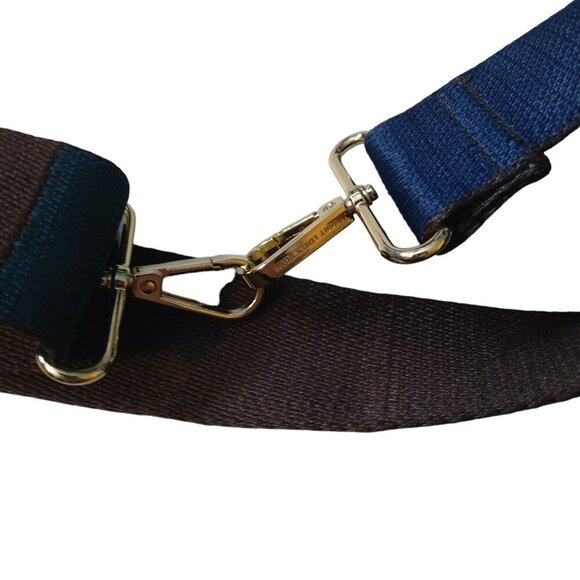 Johnny Loves Rosie Crossbody Striped Bag Strap With Goldtone Hardware - Picture 2 of 5